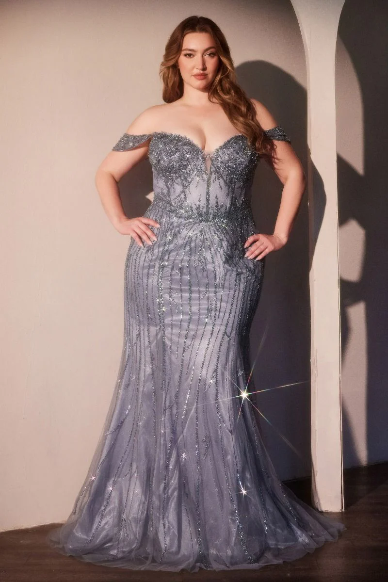 Annette Gown  - OFF THE SHOULDER FLORAL BEADED GOWN - Image 10